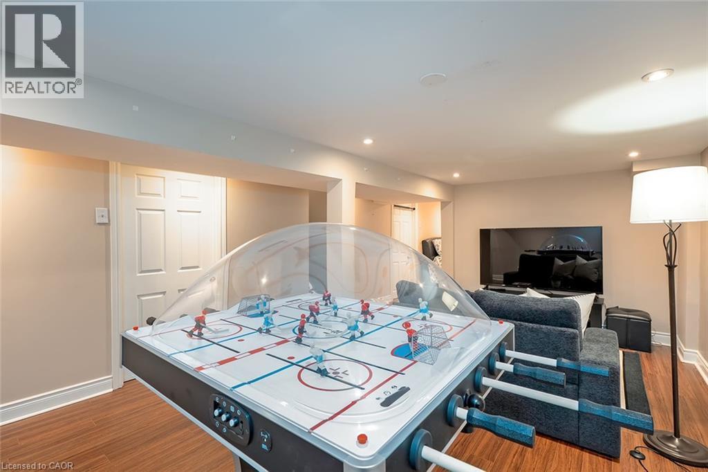 Playroom featuring wood finished floors and recessed lighting - 1278 Consort Crescent, Burlington, ON - Indoor