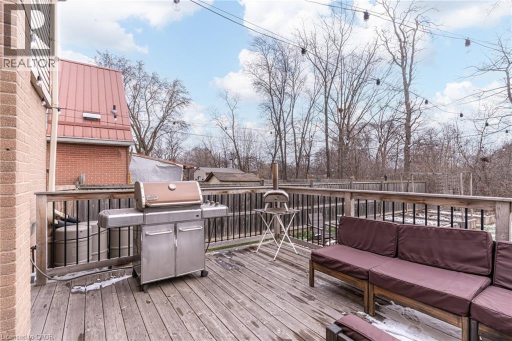 Wooden deck with grilling area - 624 Burgess Avenue, Hamilton, ON - Outdoor With Deck Patio Veranda With Exterior