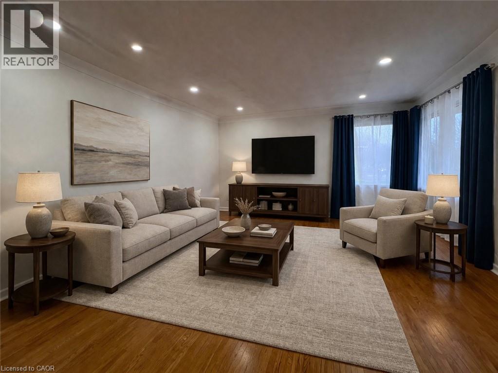 Virtually Staged - 148 Siebert Avenue Unit# Upper, Kitchener, ON - Indoor Photo Showing Living Room