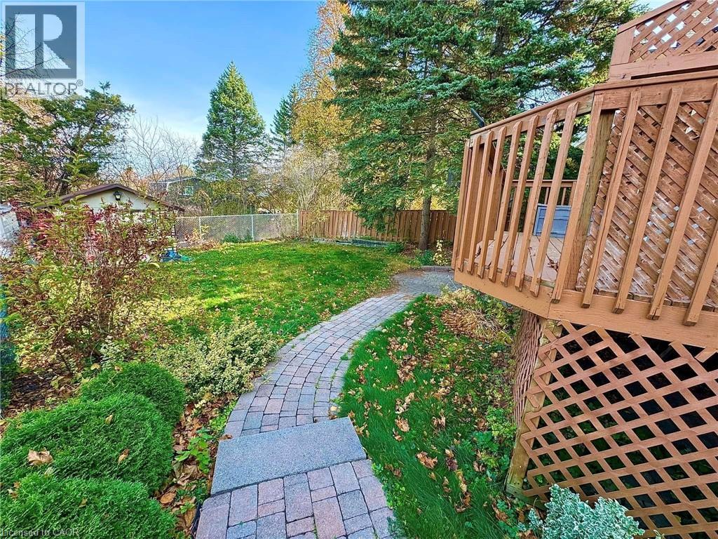 Fenced backyard with a wooden deck - 86 Devonglen Drive, Kitchener, ON - Outdoor