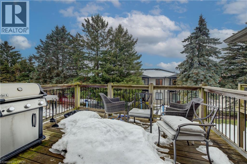 Wooden deck with grilling area - 34 Harrison Street, Stratford, ON - Outdoor With Deck Patio Veranda