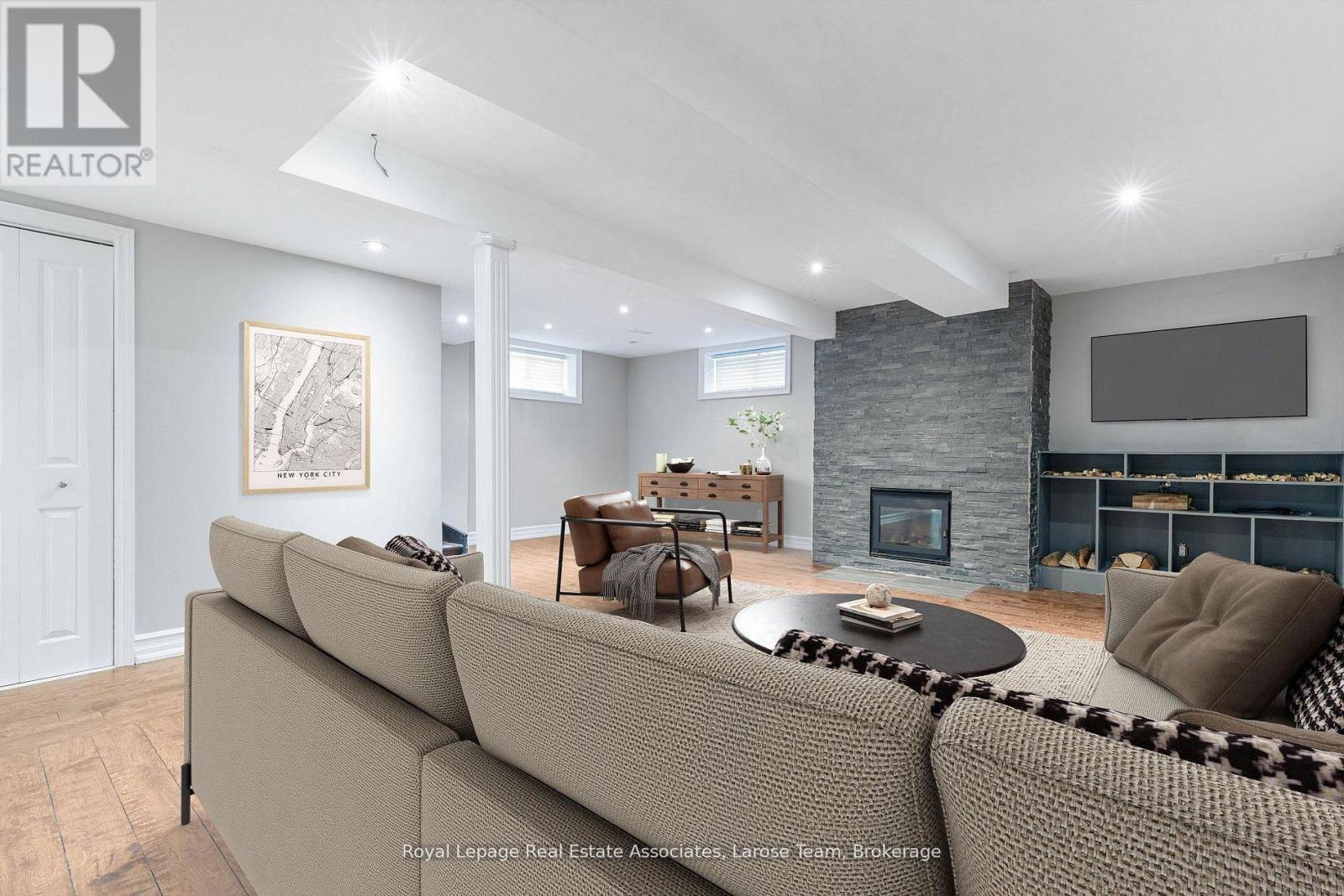 Virtually Staged - 2176 Florian Road, Mississauga, ON - Indoor With Fireplace