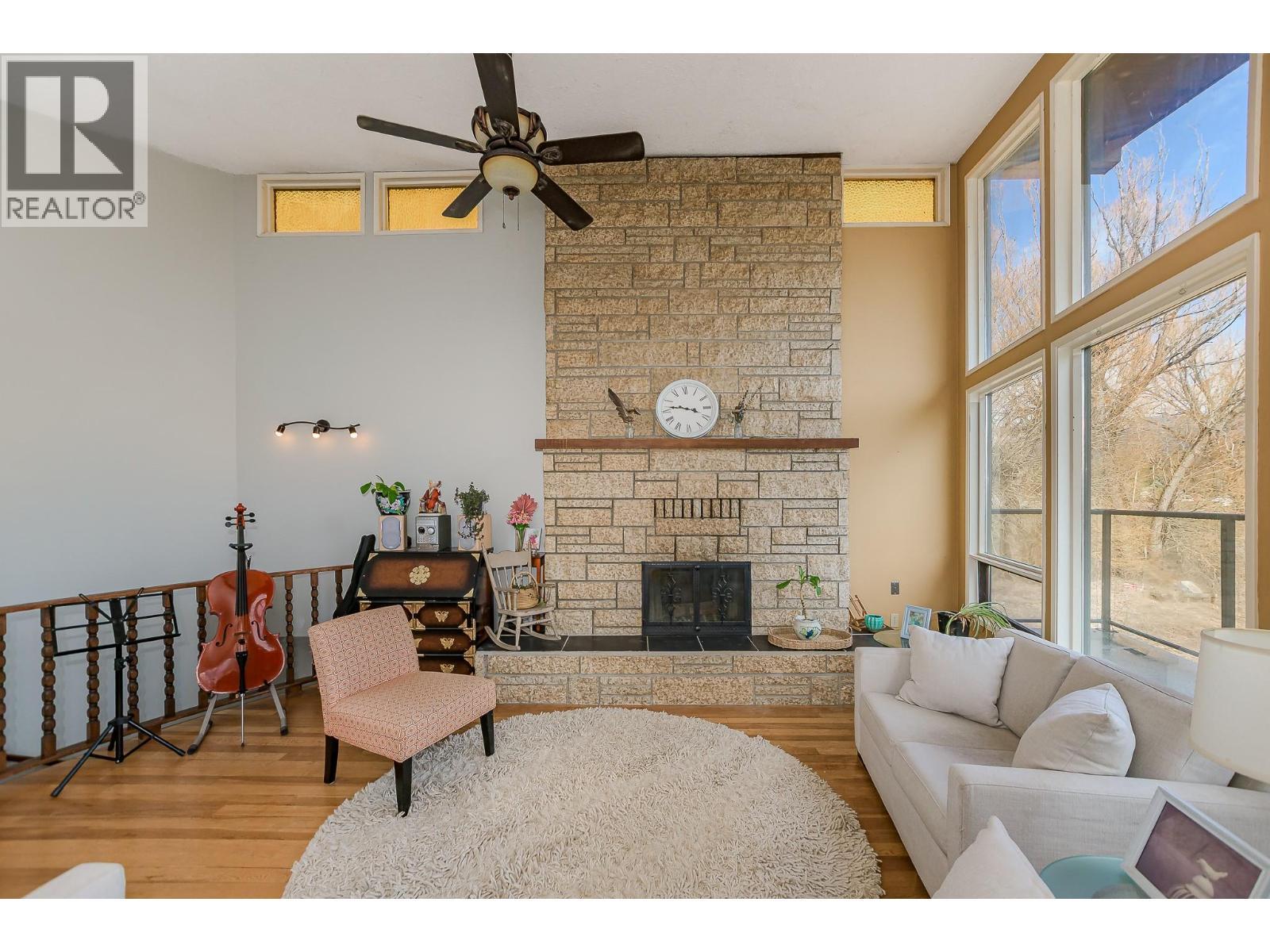 3668 Trinity Valley Road, Enderby, BC - Indoor Photo Showing Living Room With Fireplace
