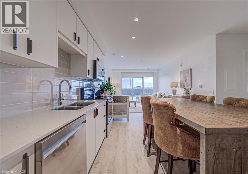 50 Grand Avenue S Unit# 609, Cambridge, ON - Indoor Photo Showing Kitchen With Double Sink