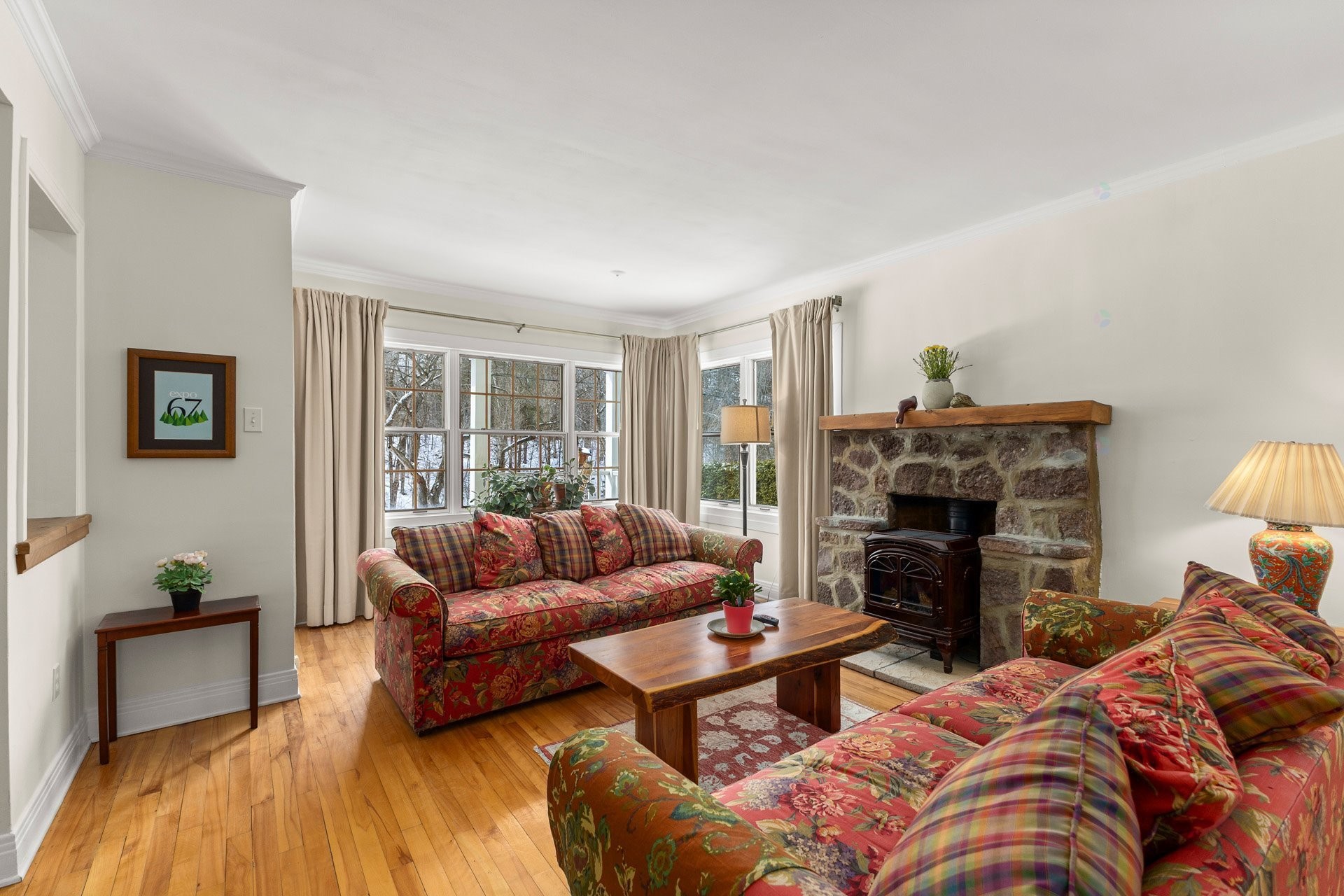 Salon - 428 Rue Brookside, Hudson, QC - Indoor Photo Showing Living Room With Fireplace