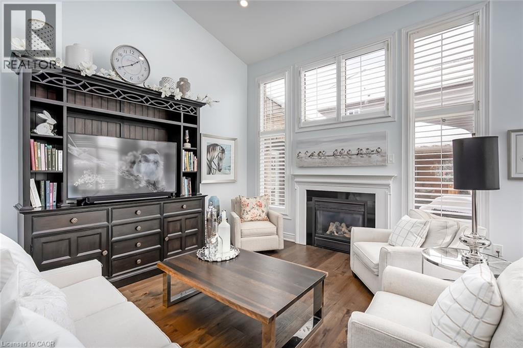 4252 Sarazen Drive, Burlington, ON - Indoor Photo Showing Living Room With Fireplace
