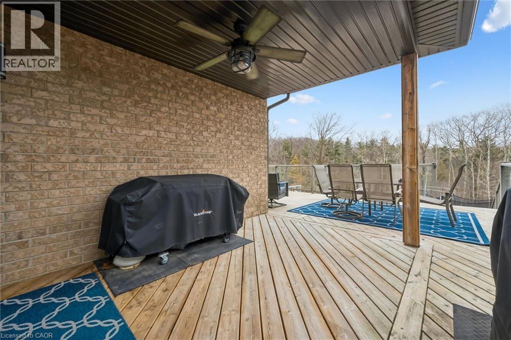 Deck with a ceiling fan and area for grilling - 469 Woodbine Avenue, Kitchener, ON - Outdoor With Deck Patio Veranda With Exterior