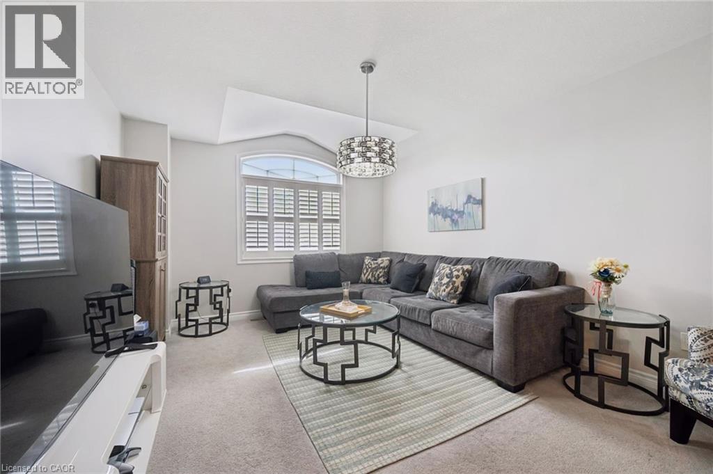 Living area with light carpet and baseboards - 38 Park Glen Street, Kitchener, ON - Indoor Photo Showing Living Room