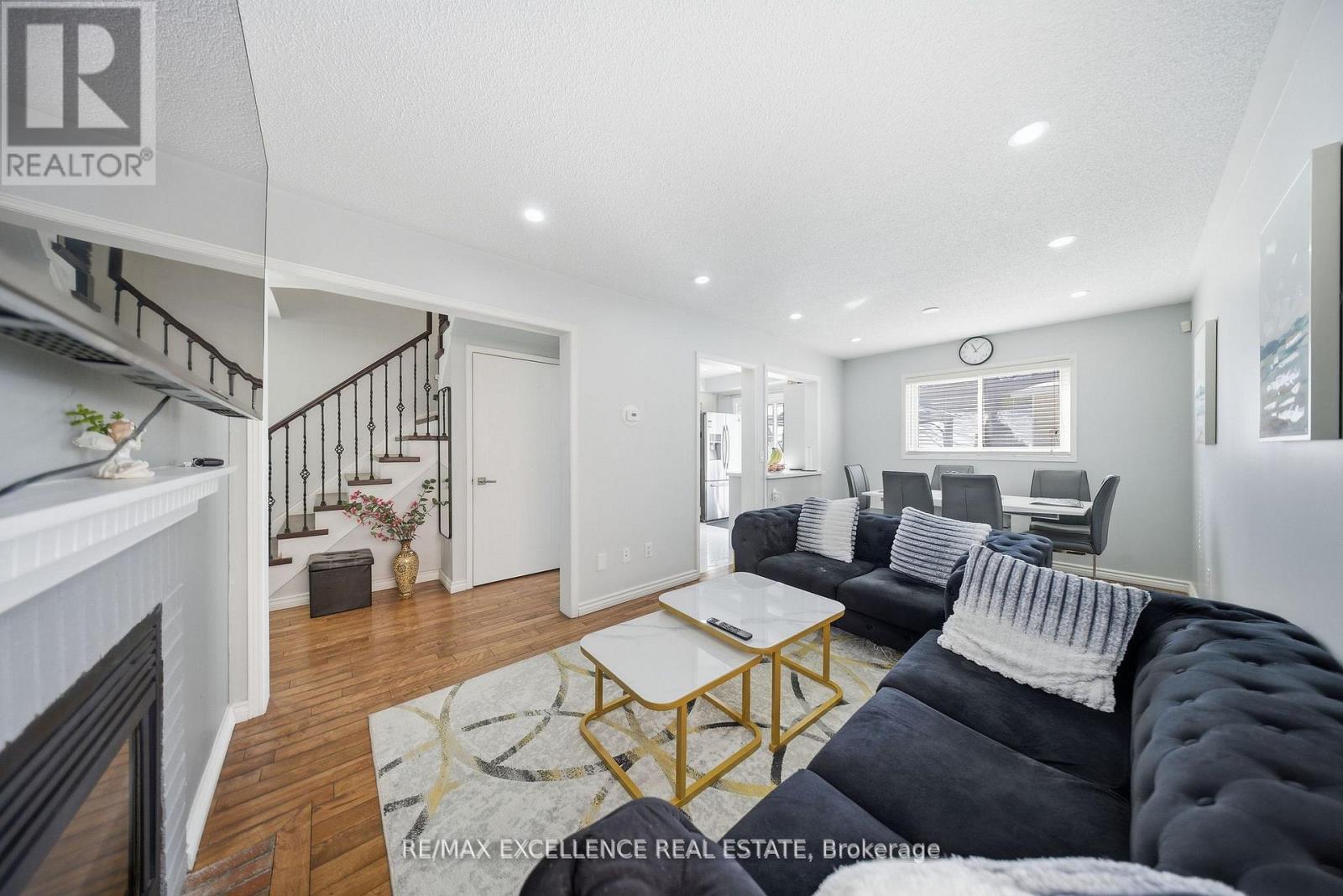 46 Nectarine Crescent, Brampton, ON - Indoor Photo Showing Living Room With Fireplace