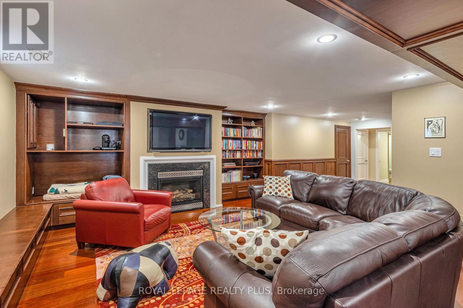 4279 Bridlepath Trail, Mississauga, ON - Indoor Photo Showing Living Room With Fireplace