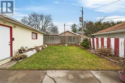 View of fenced backyard -