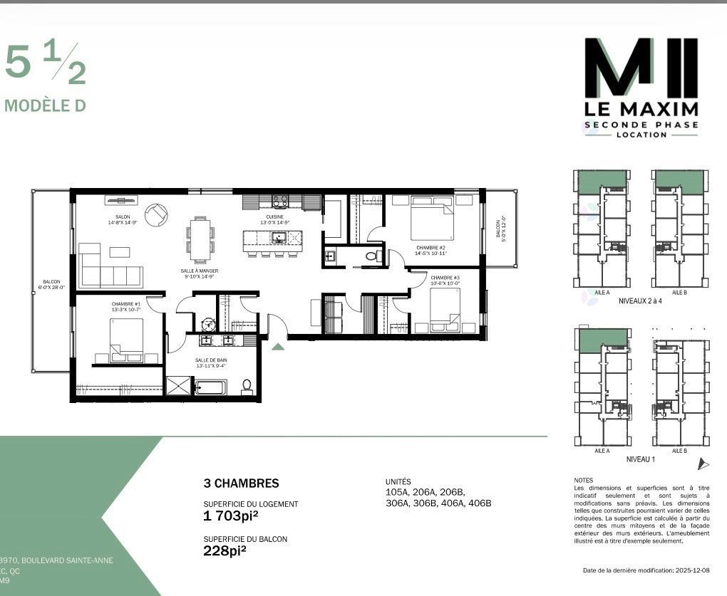 Plan (croquis) - 206-3970 Boul. Ste-Anne, Québec (Beauport), QC - Other