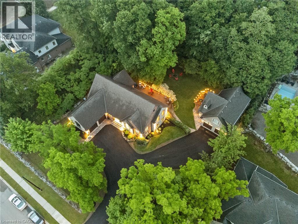 Aerial view of property, lot is nearly 1 acre - 515 Hamilton Drive, Ancaster, ON - Outdoor With View