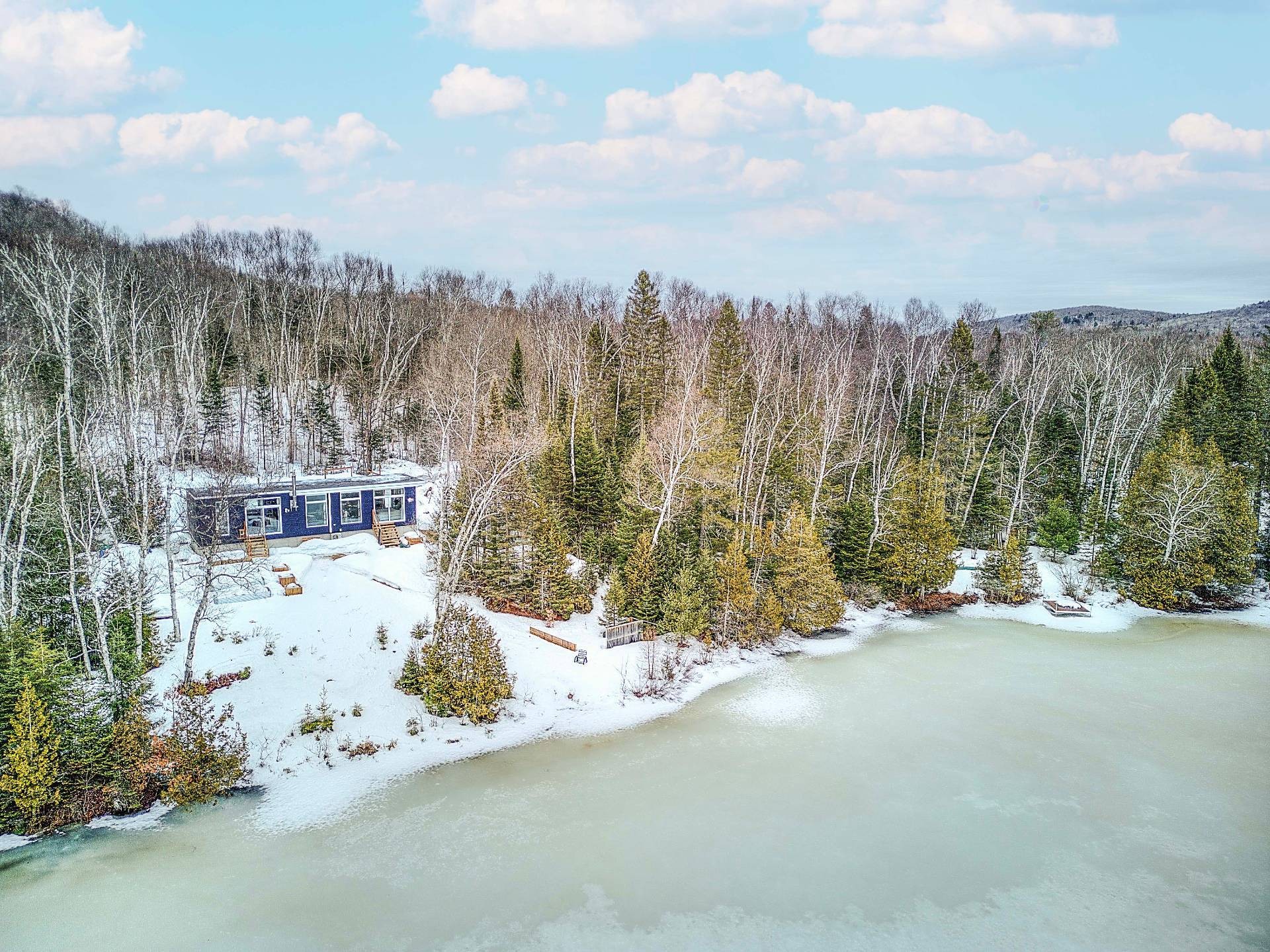 Overall view - 103 Ch. Baumann, Lac-Saguay, QC - Outdoor With Body Of Water With View