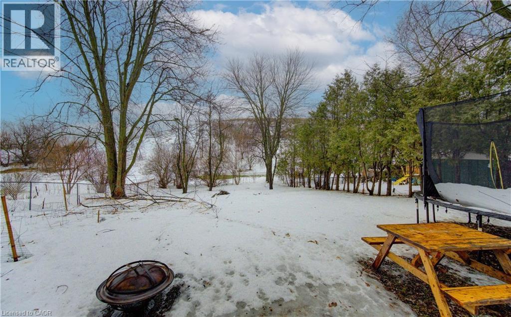 Snowy yard with a trampoline - 98 Shea Crescent, Kitchener, ON - Outdoor