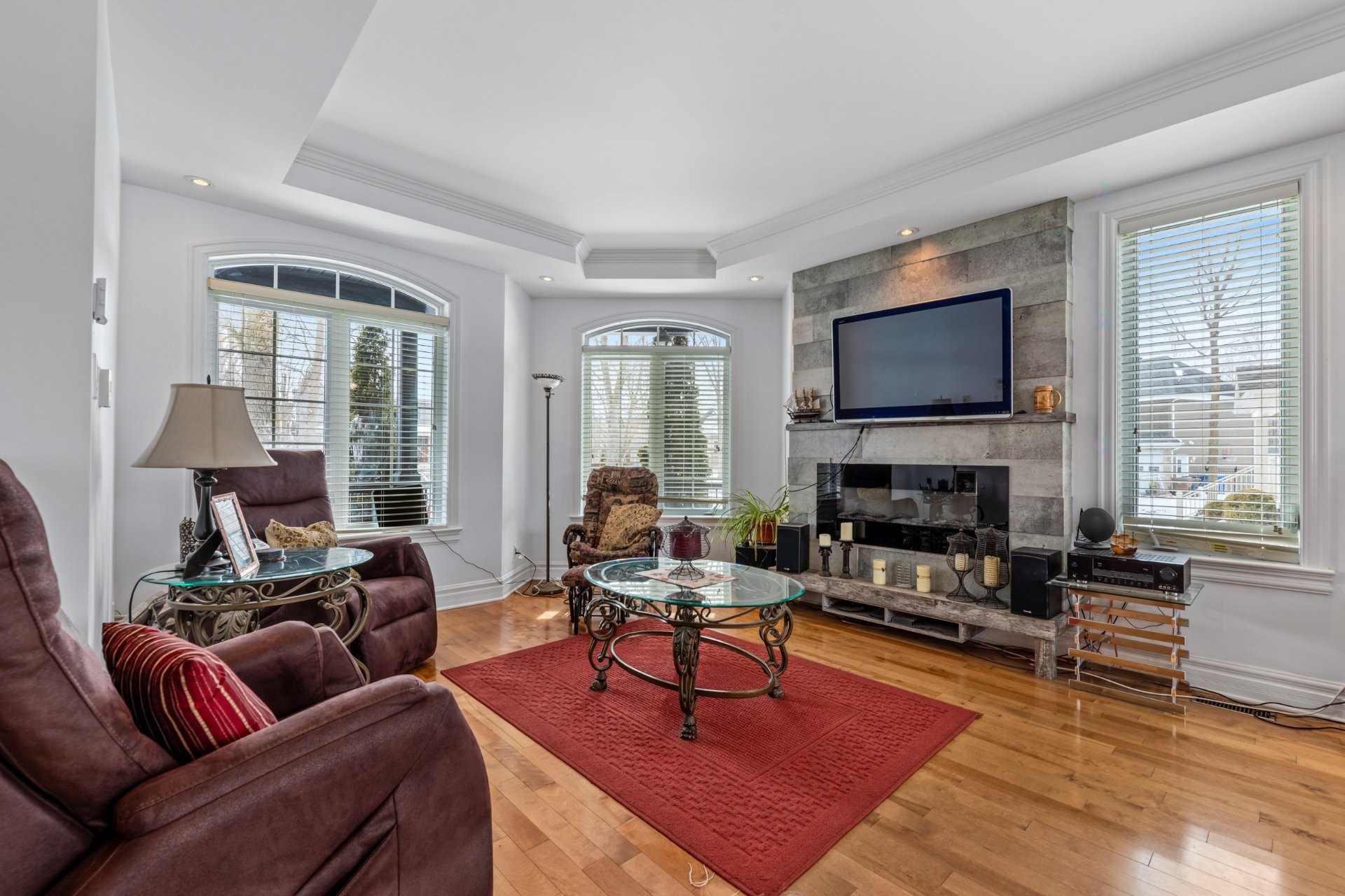 Salon - 329 Rue Daudelin, Farnham, QC - Indoor Photo Showing Living Room With Fireplace