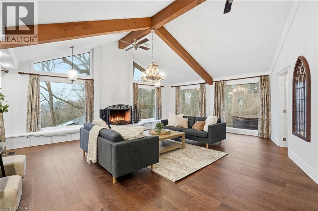 1987 Snake Road, Burlington, ON - Indoor With Fireplace