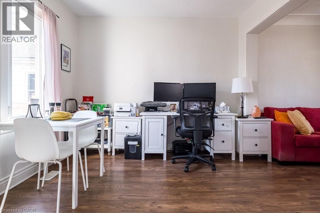 Versatile office area featuring a small dining nook and direct access to the kitchen. - 500 Ferguson Avenue N, Hamilton, ON - Indoor Photo Showing Office
