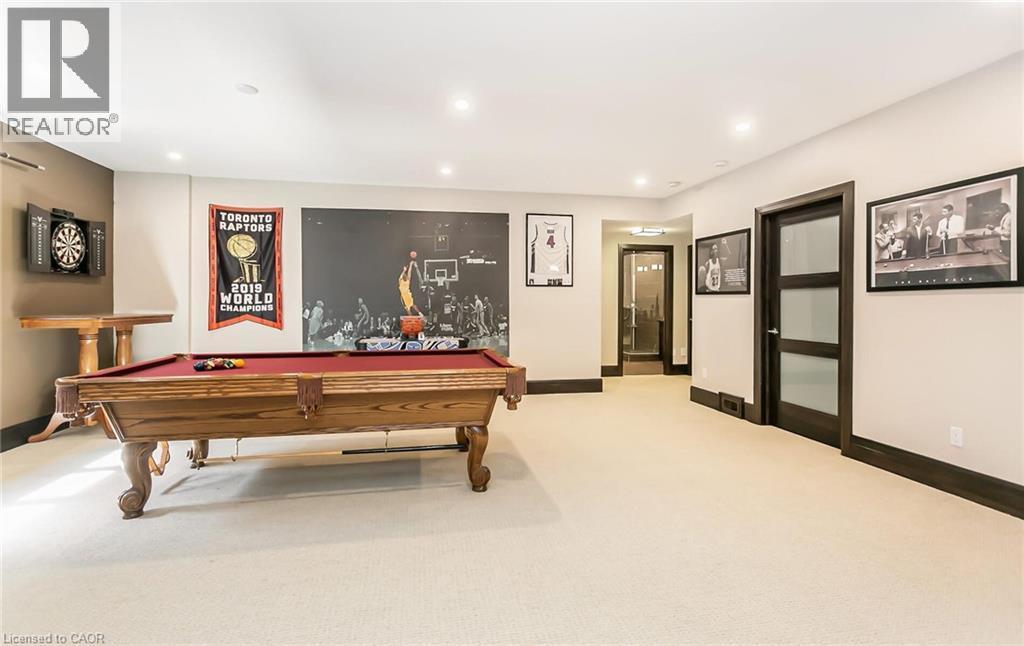 Game room featuring pool table, light carpet, and recessed lighting - 24 Jacob Gingrich Drive, Kitchener, ON - Indoor Photo Showing Other Room