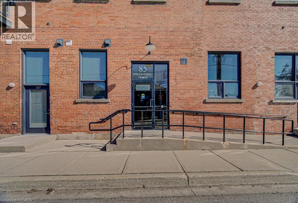 Property entrance featuring brick siding - 85 Spruce Street Unit# 103, Cambridge, ON - Outdoor With Exterior