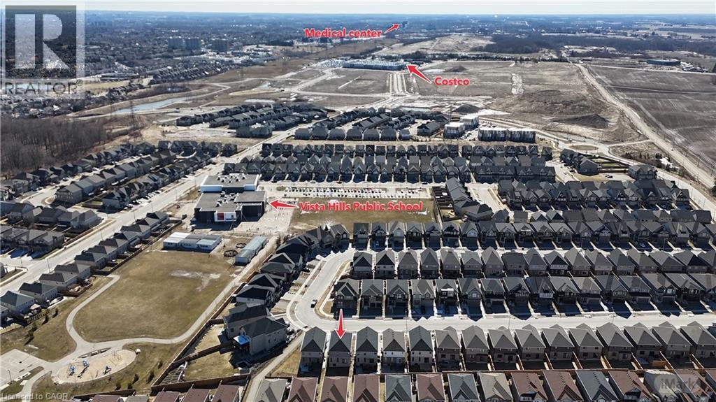 Aerial view of property's location - 346 Chokecherry Crescent, Waterloo, ON - Outdoor With View