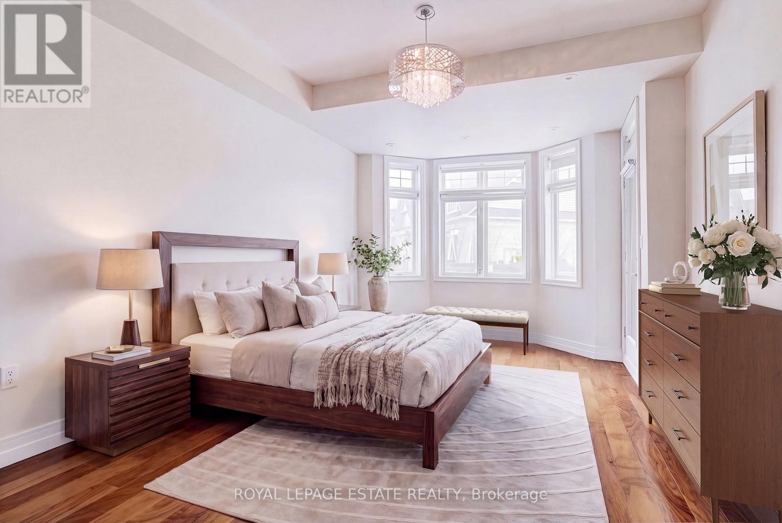 Primary Bedroom virtually staged - 66 Compass Way, Mississauga, ON - Indoor Photo Showing Bedroom