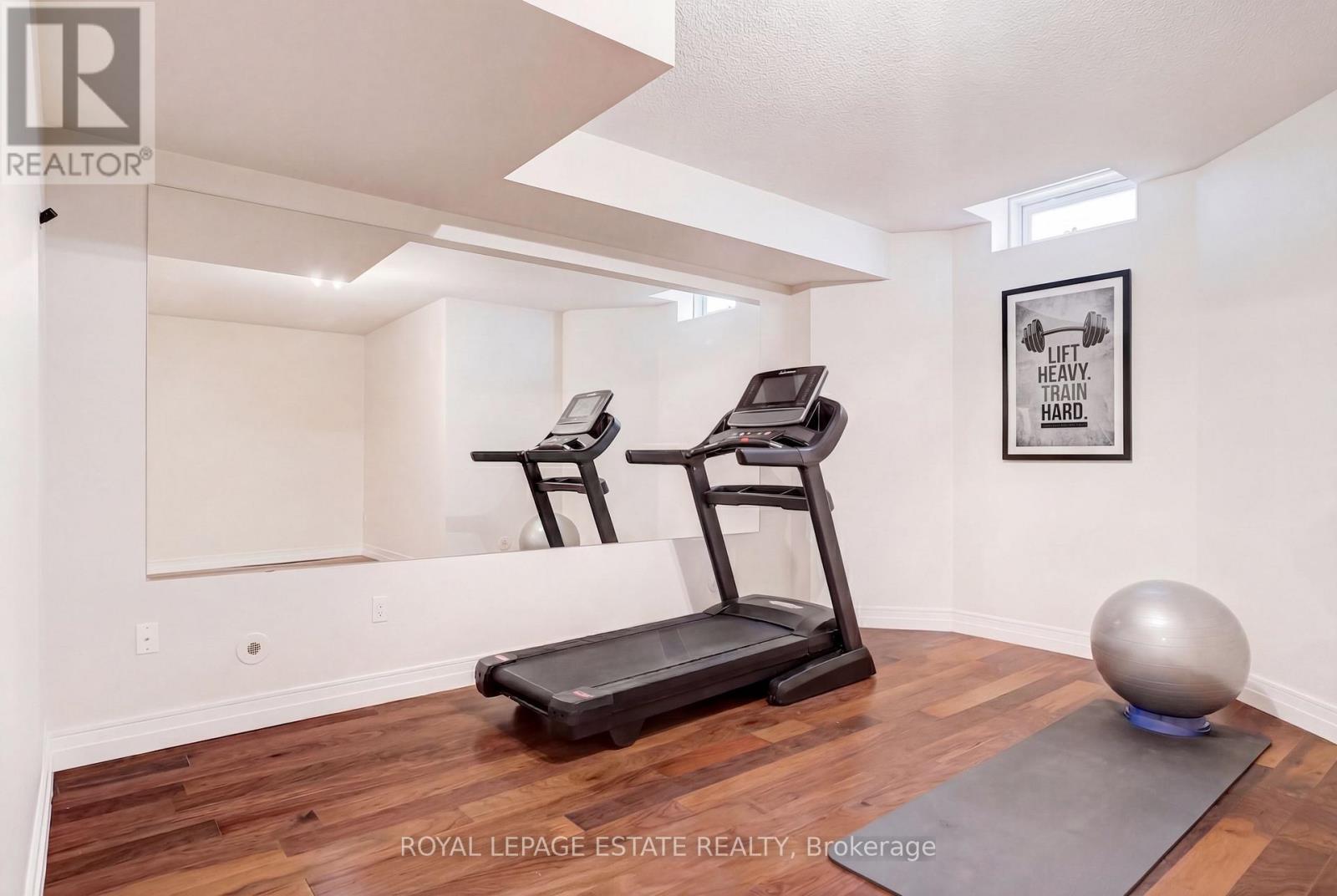 Basement Gym/Rec Room virtually staged - 66 Compass Way, Mississauga, ON - Indoor Photo Showing Gym Room