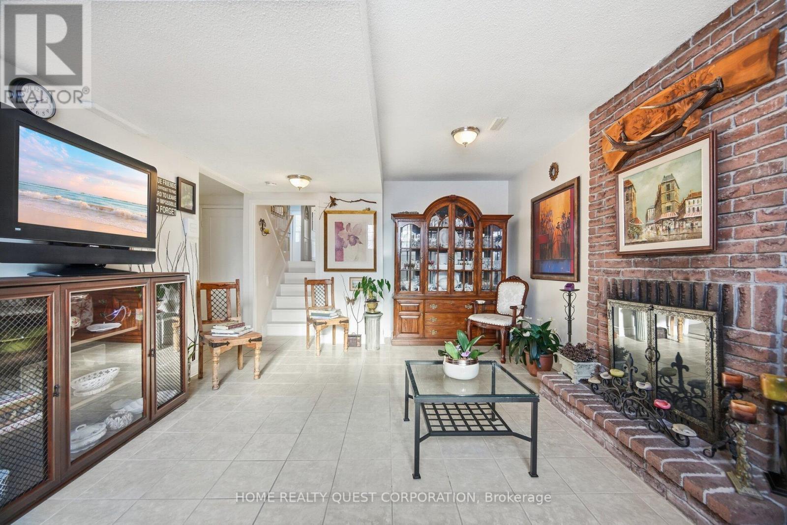 Large Family Room - 6330 Lorca Crescent, Mississauga, ON - Indoor With Fireplace