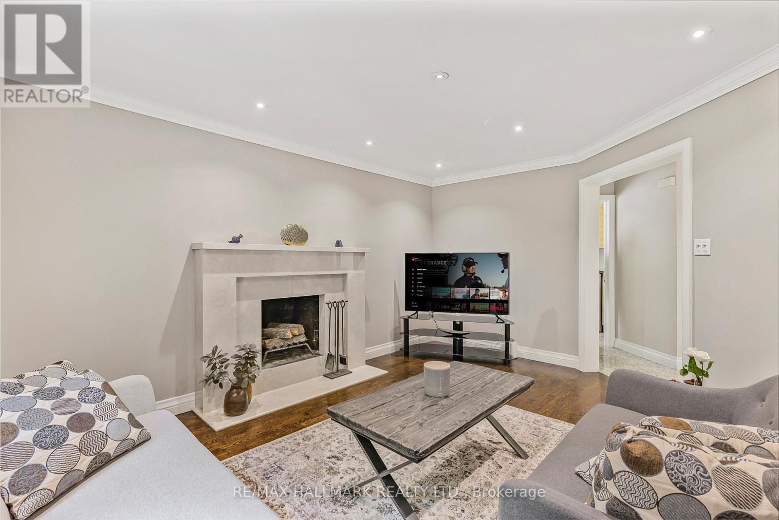 48 Lambert Road, Markham, ON - Indoor Photo Showing Living Room With Fireplace