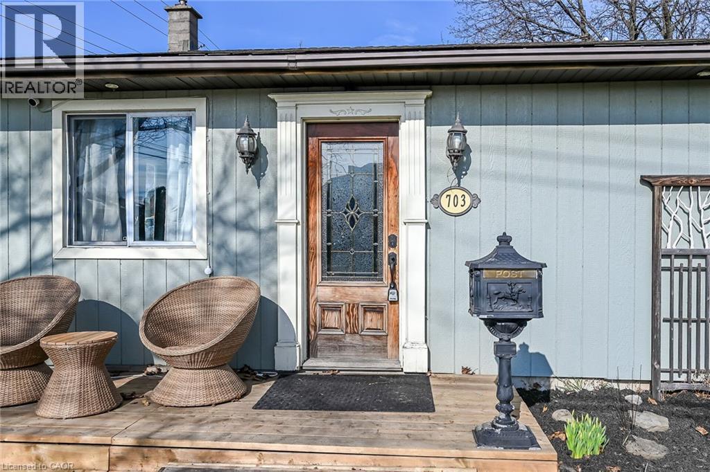 Entrance to property featuring a chimney - 703 Dunn Avenue, Hamilton, ON - Outdoor