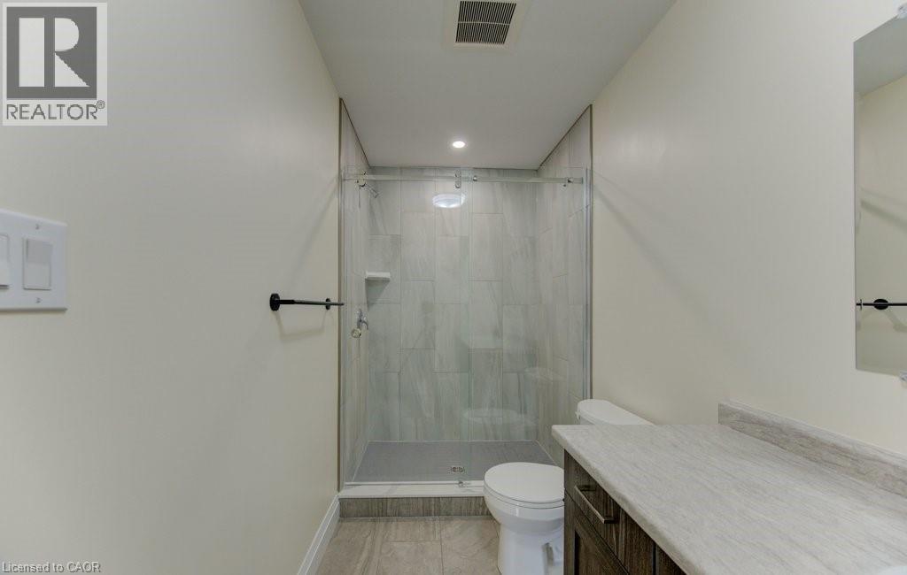 Full bath featuring vanity, a stall shower, and recessed lighting - 113 Walter Street, Kitchener, ON - Indoor Photo Showing Bathroom