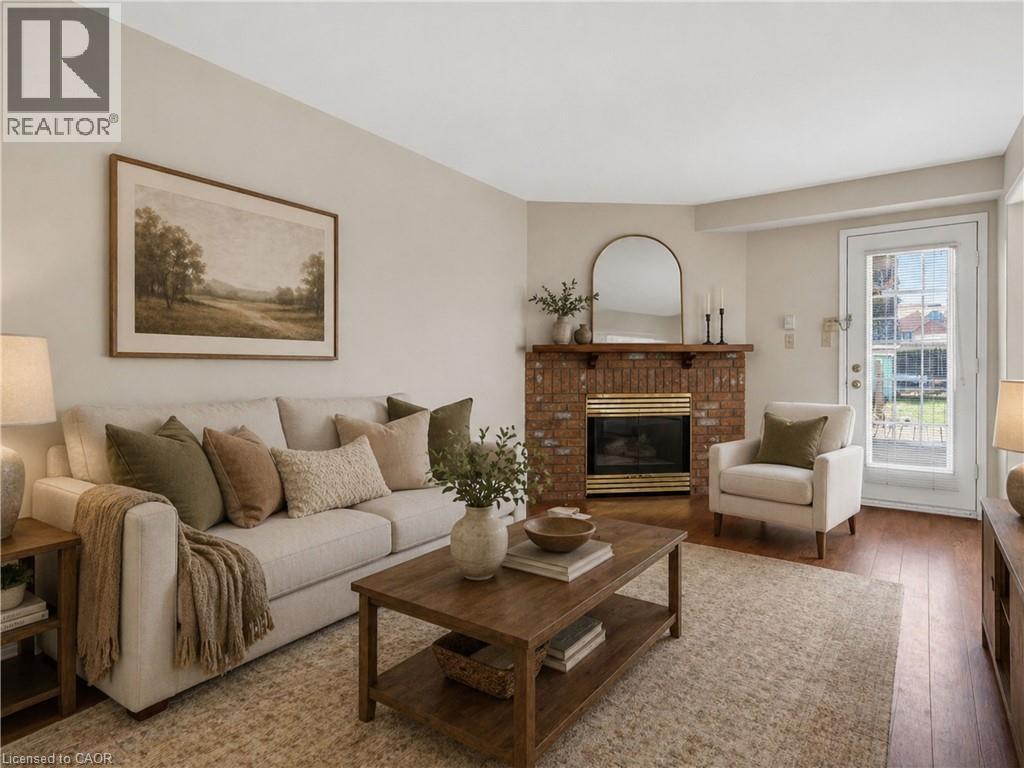 Virtually Staged / Enhanced - 86 Rita Avenue, Hamilton, ON - Indoor Photo Showing Living Room With Fireplace