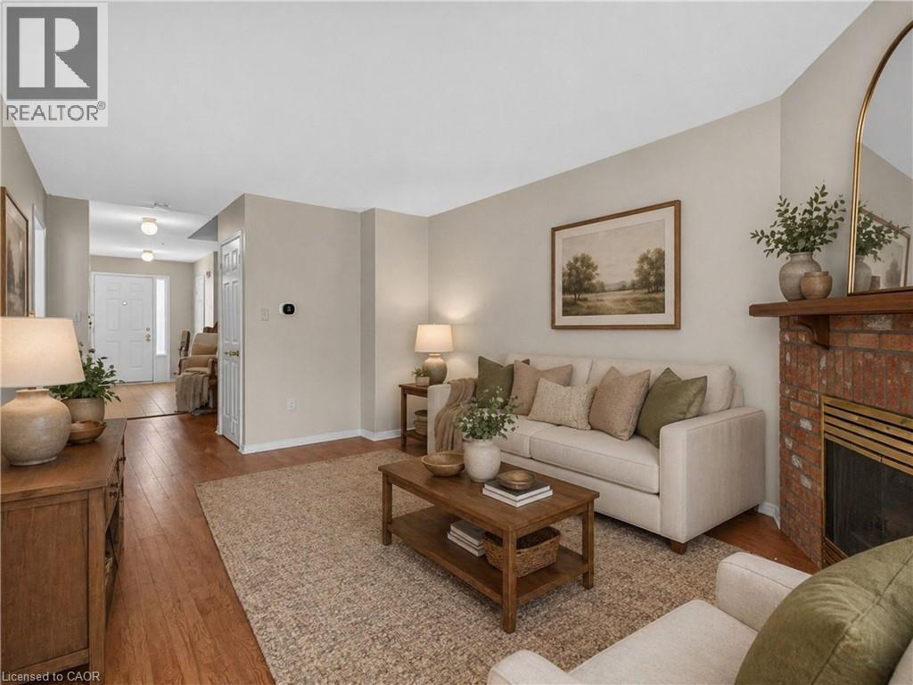 Virtually Staged / Enhanced - 86 Rita Avenue, Hamilton, ON - Indoor Photo Showing Living Room With Fireplace