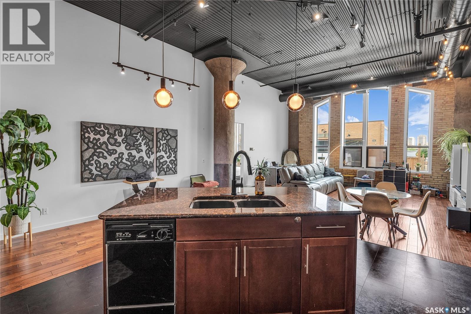 105 211 D Avenue N, Saskatoon, SK - Indoor Photo Showing Kitchen With Double Sink