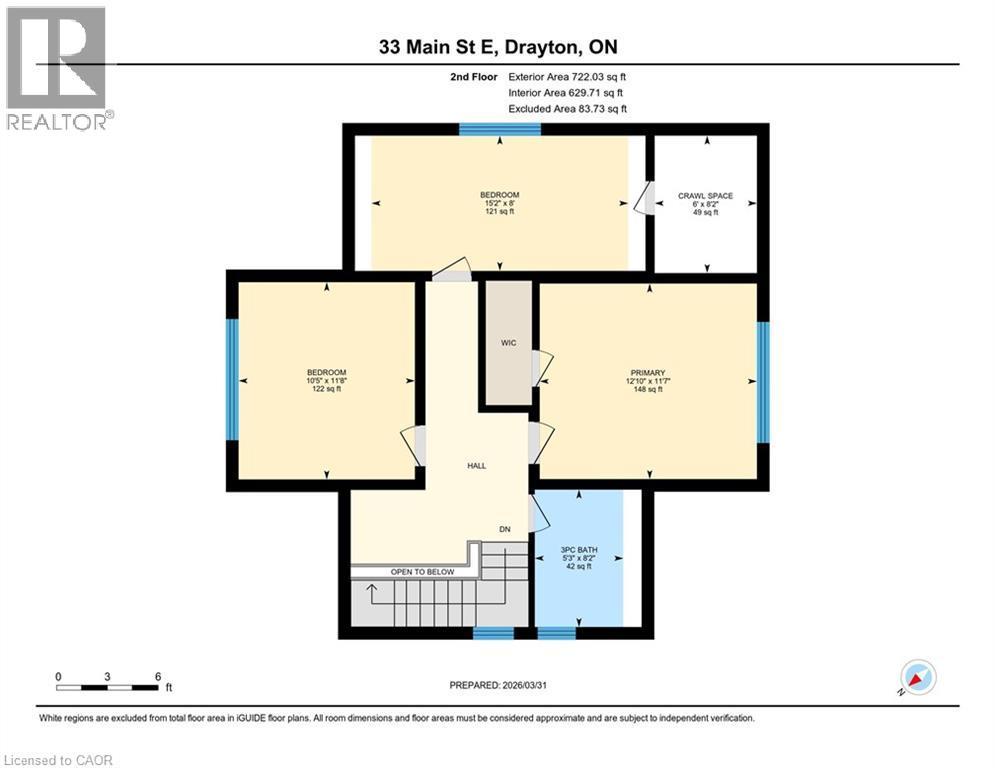 View of second floor room layout - 33 Main Street E, Drayton, ON - Other
