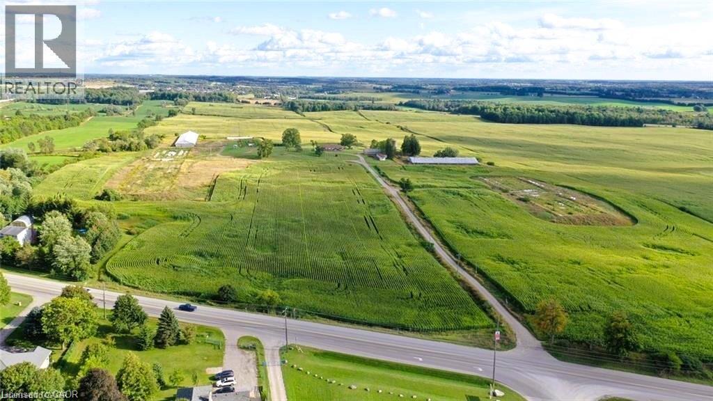 Aerial view of sparsely populated area with a pastoral area - 2265 Snyder'S Road E, Kitchener, ON