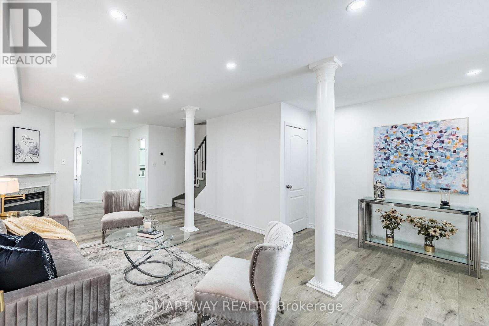 36 Native Landing, Brampton, ON - Indoor Photo Showing Living Room With Fireplace