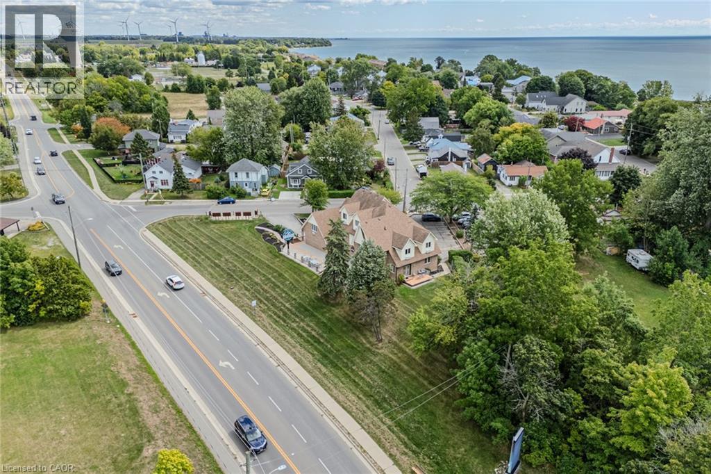 Aerial view of residential area with a large body of water - 30 John Street, Port Dover, ON
