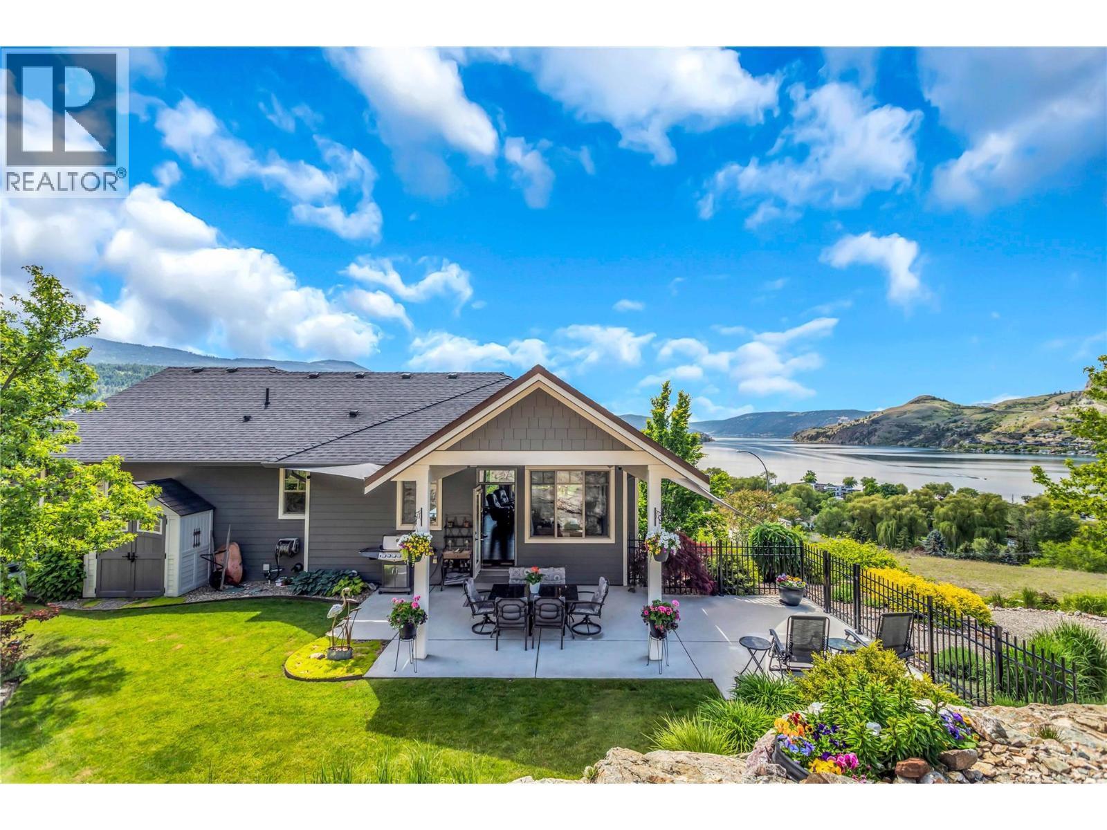 Backyard View - 8780 Braeburn Drive, Coldstream, BC - Outdoor With Deck Patio Veranda