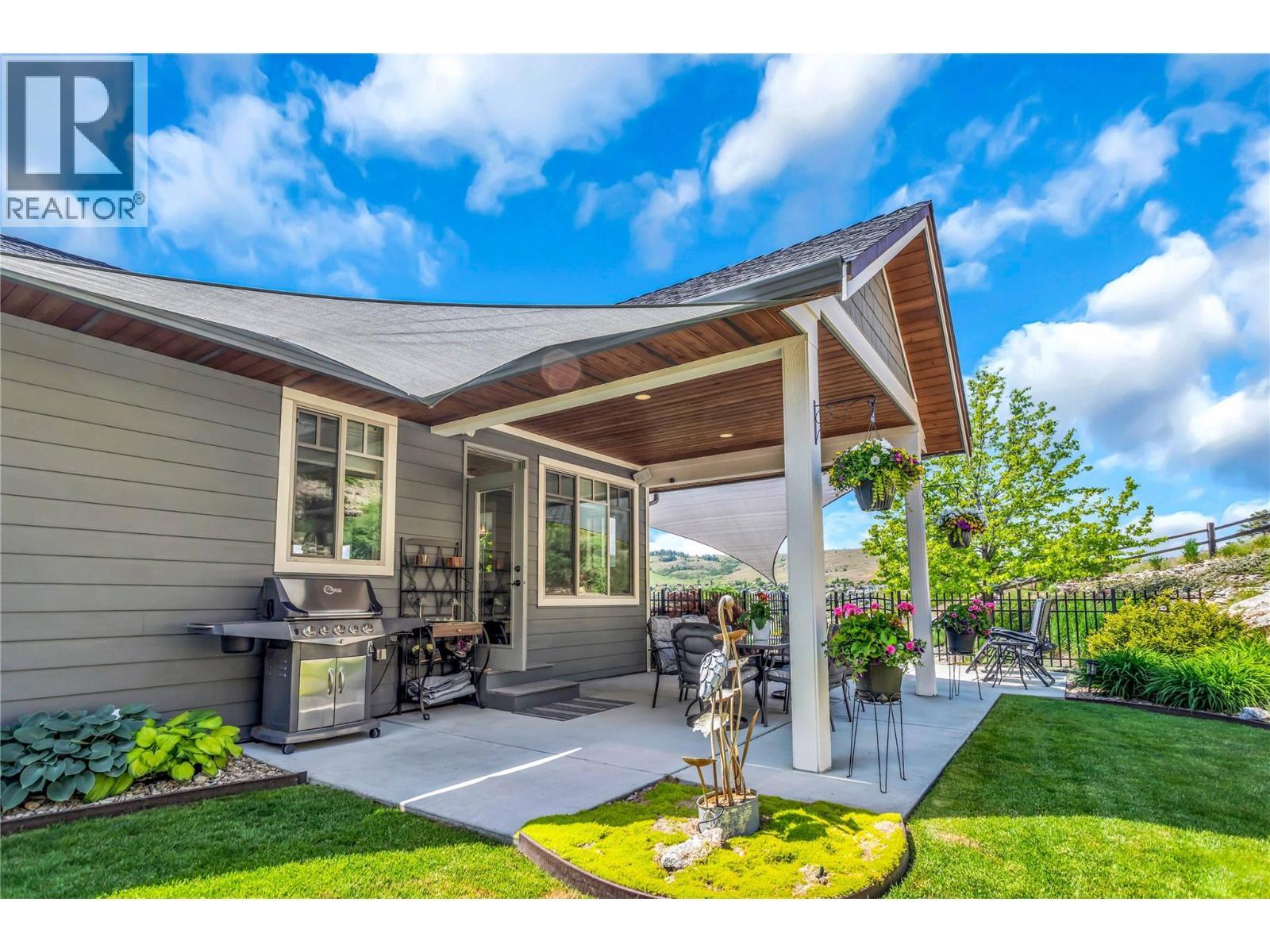 Covered Back Patio - 8780 Braeburn Drive, Coldstream, BC - Outdoor With Deck Patio Veranda