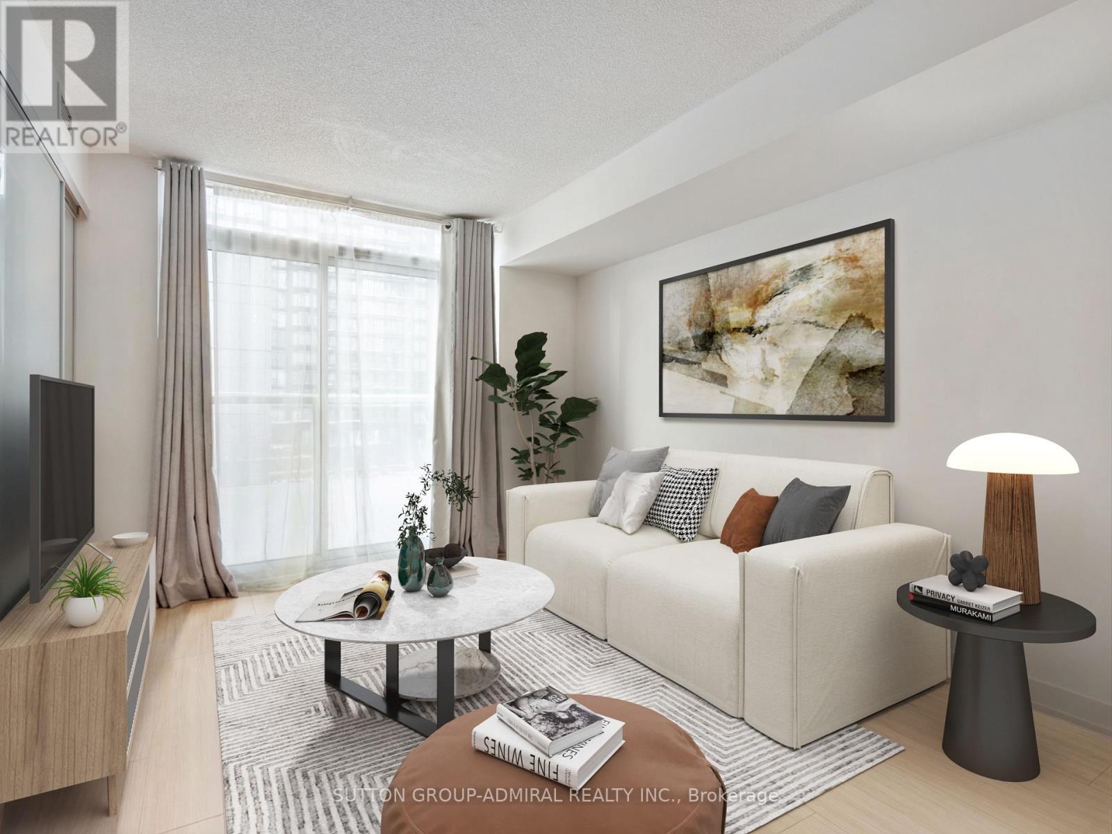 Virtually Staged Photo - 315 - 75 Queens Wharf Road, Toronto, ON - Indoor Photo Showing Living Room