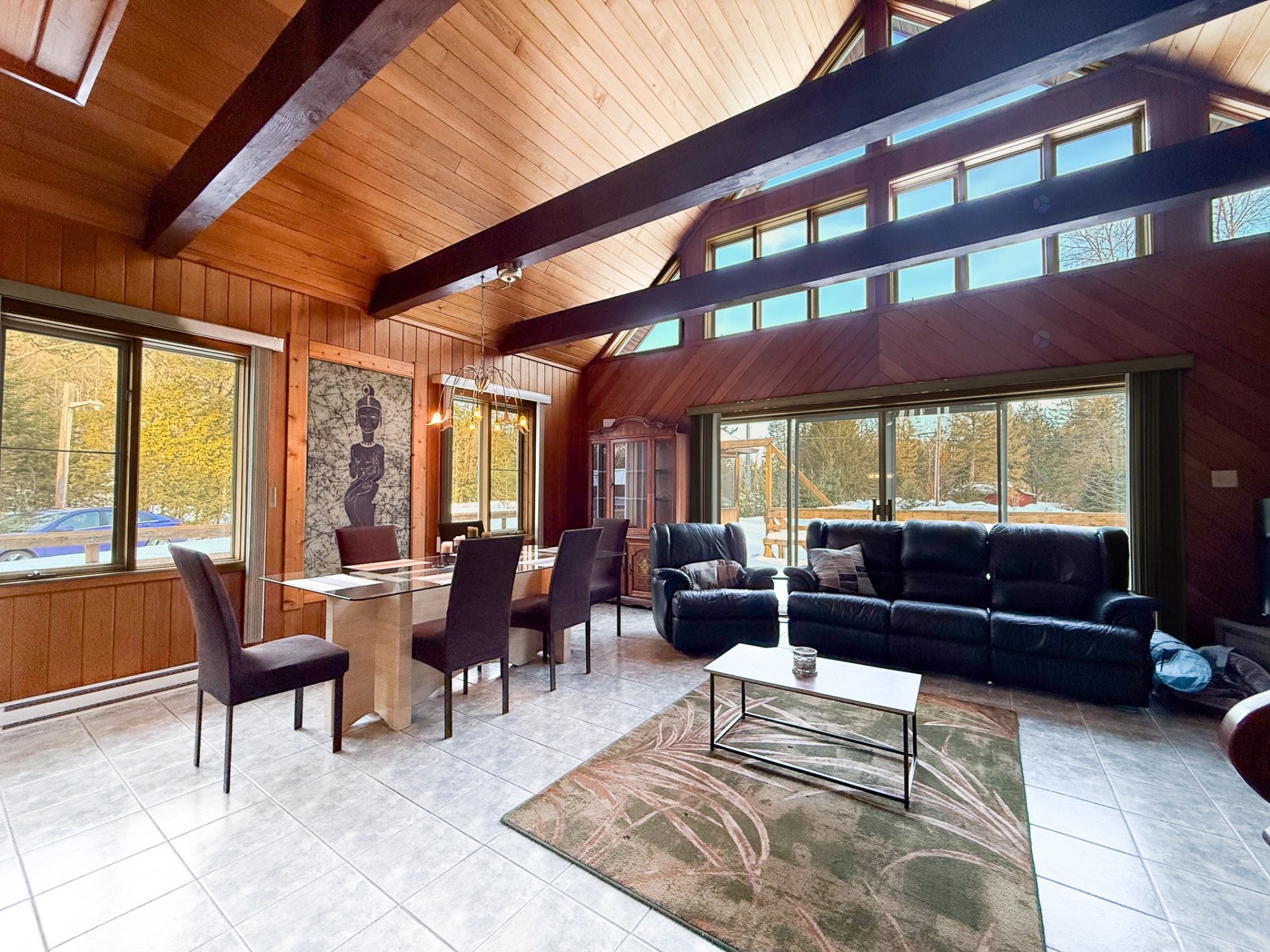 Salon - 21 - 23 Ch. Alban, La Pêche, QC - Indoor Photo Showing Living Room With Fireplace