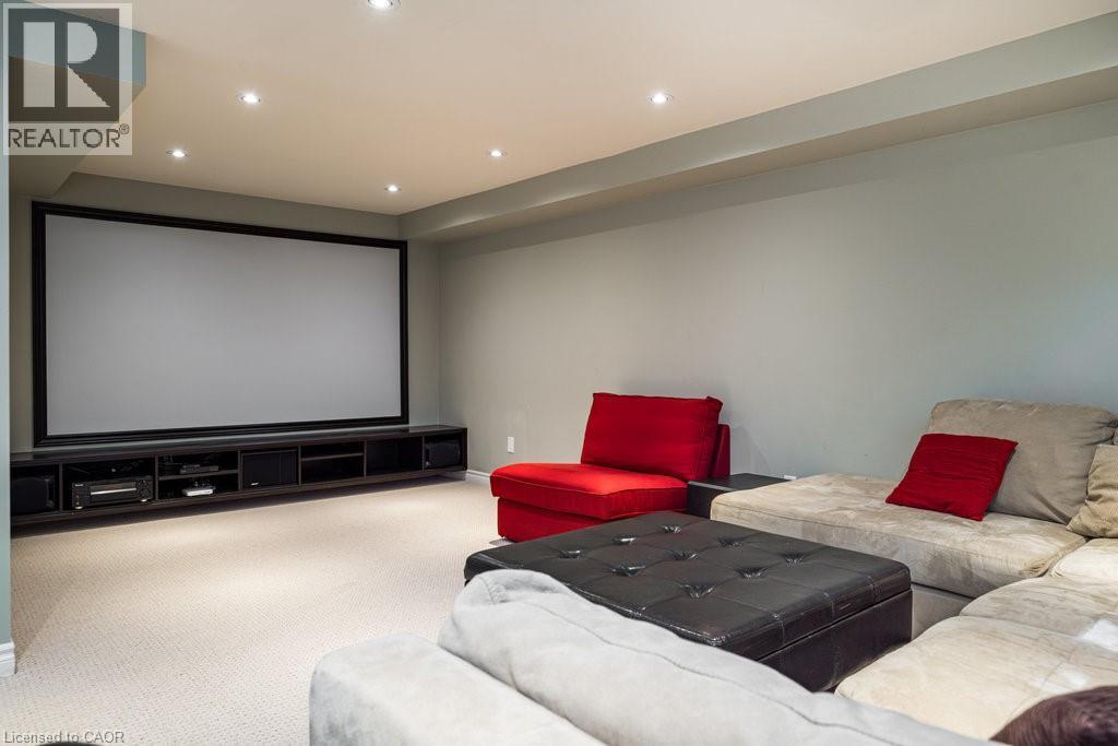 Cinema featuring carpet floors and recessed lighting - 330 Strathcona Drive, Burlington, ON - Indoor