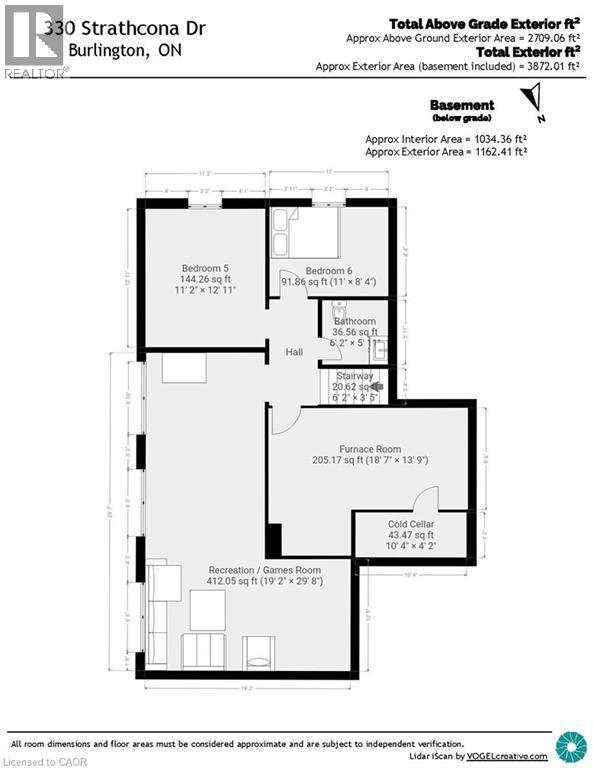View of basement floor plan - 330 Strathcona Drive, Burlington, ON - Other