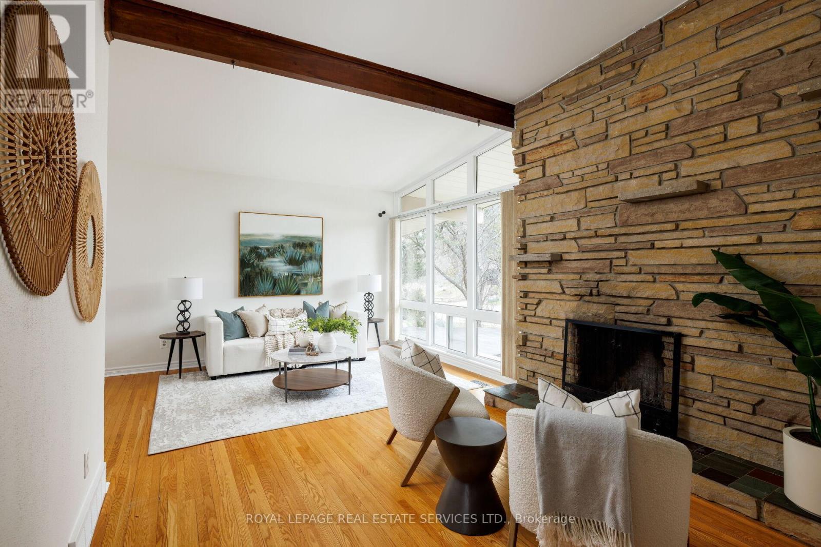 1106 Falgarwood Drive, Oakville, ON - Indoor Photo Showing Living Room With Fireplace