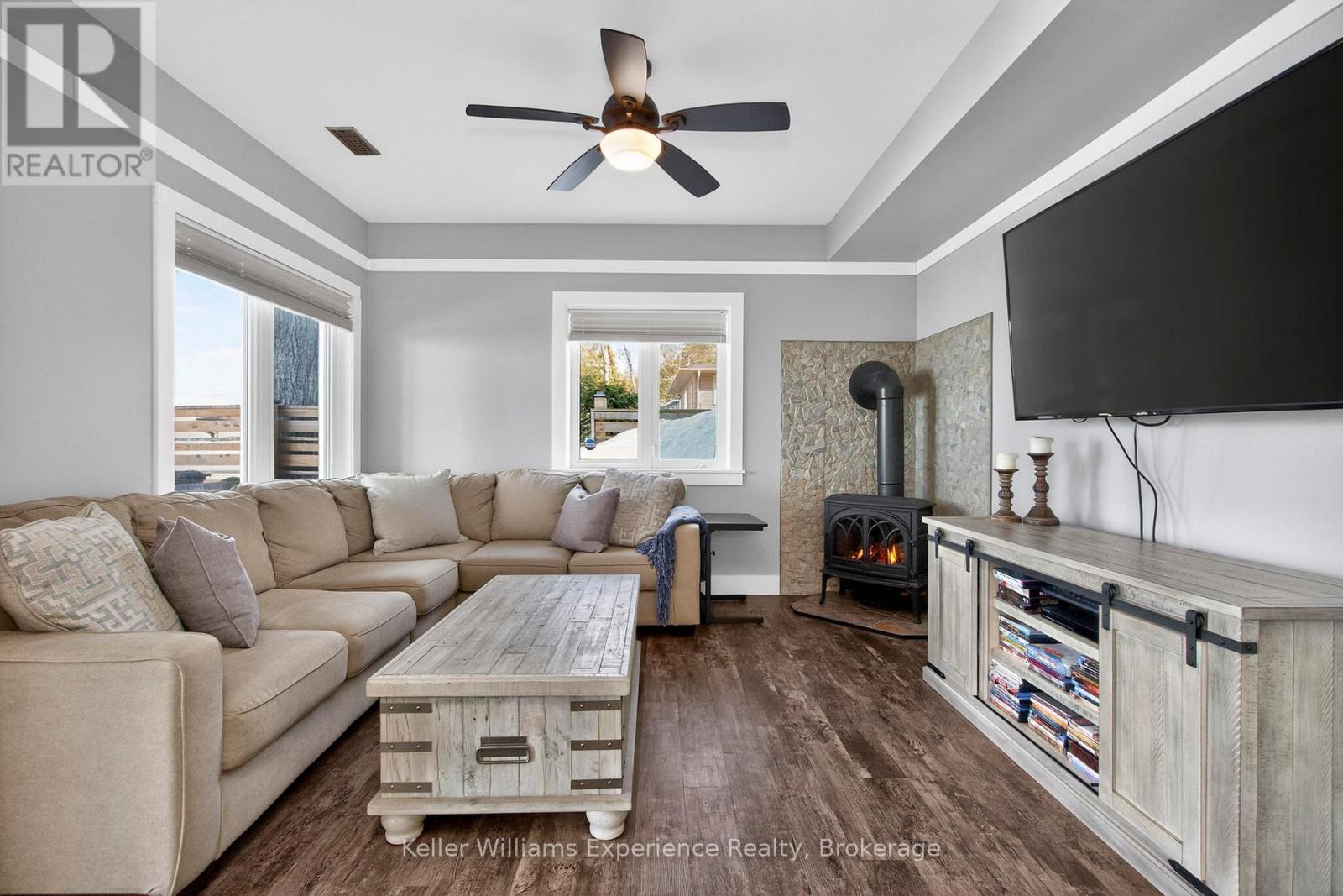 1749 Champlain Road, Tiny, ON - Indoor Photo Showing Living Room With Fireplace