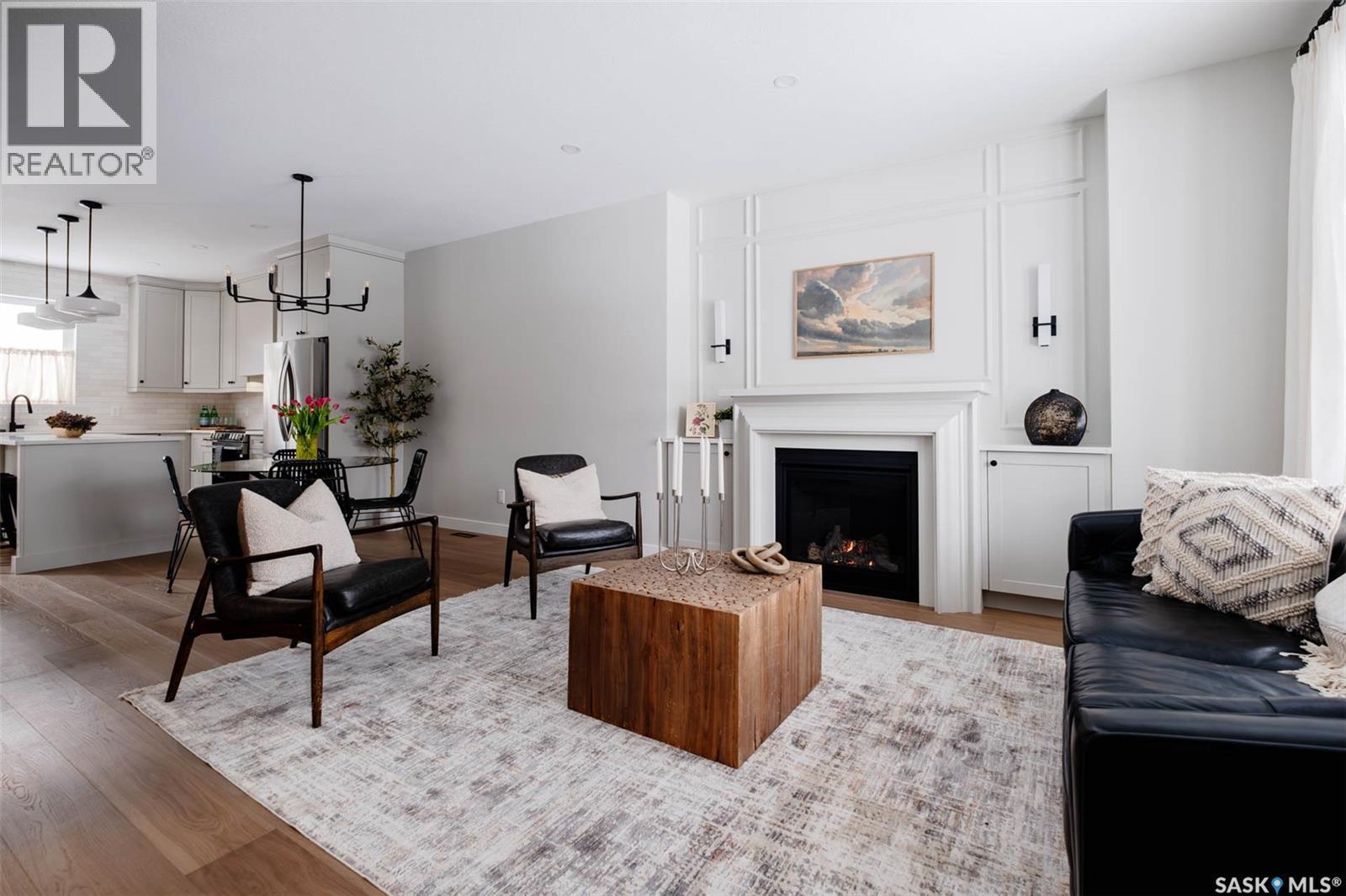 2808 Fleury Street, Regina, SK - Indoor Photo Showing Living Room With Fireplace