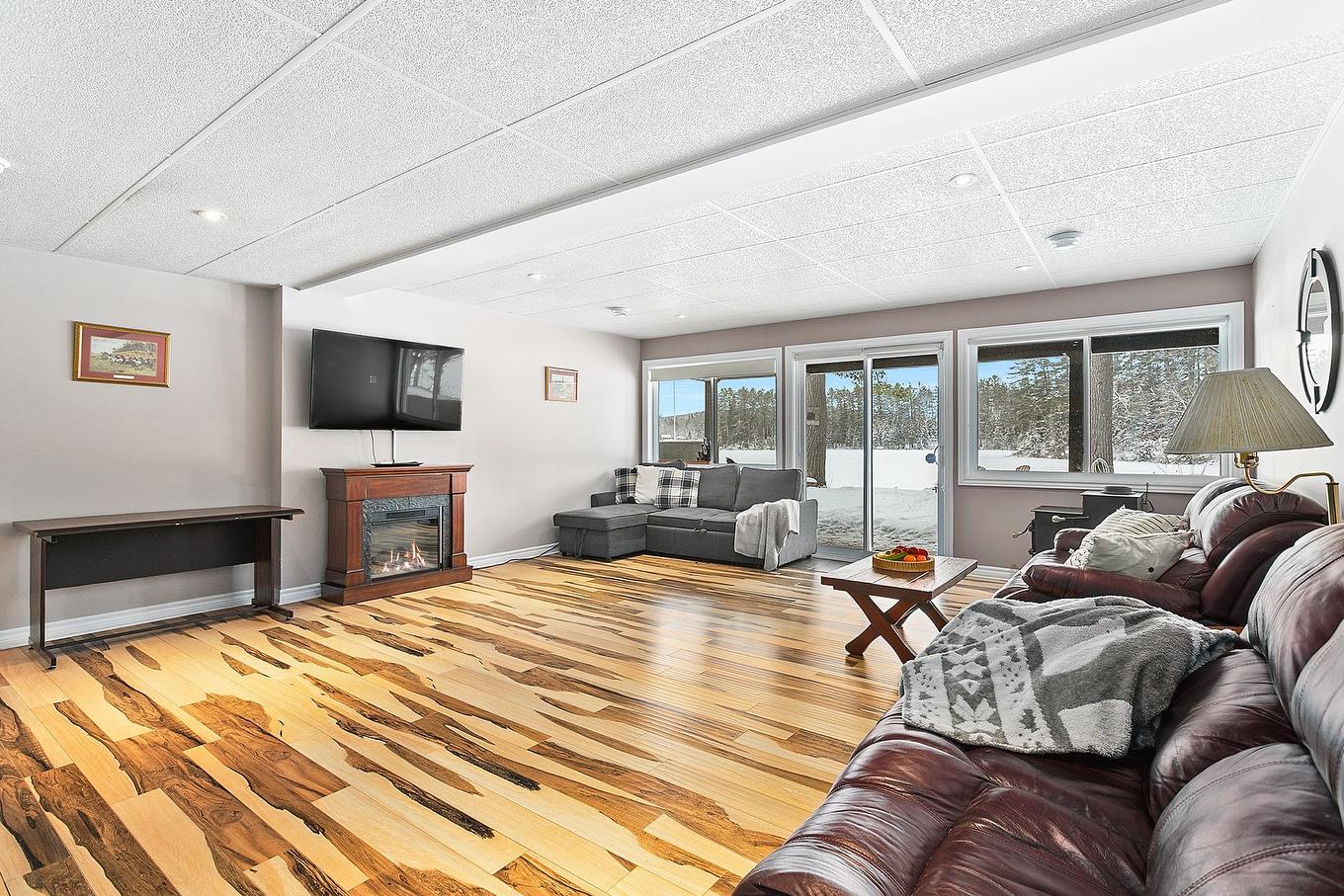 Family room - 30 Ch. Du Lac-De-La-Ferme, Otter Lake, QC - Indoor Photo Showing Living Room With Fireplace