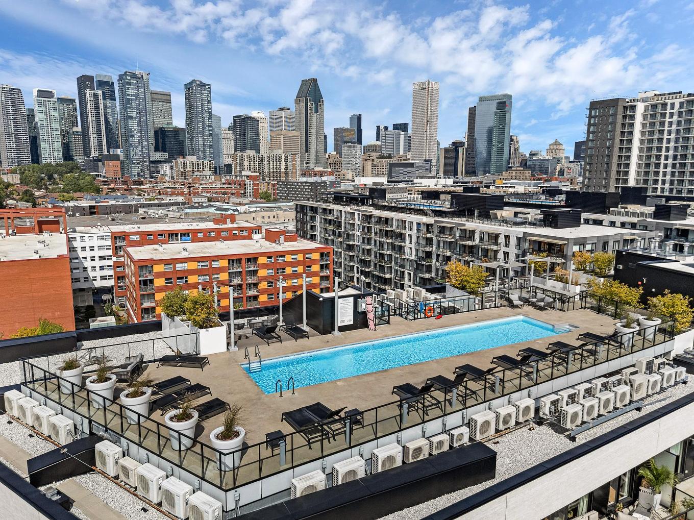 Piscine - 218-1550 Rue Des Bassins, Montréal (Le Sud-Ouest), QC - Outdoor With In Ground Pool With View