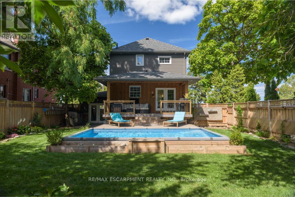 232 Mountain Park Avenue, Hamilton, ON - Outdoor With In Ground Pool With Deck Patio Veranda With Backyard